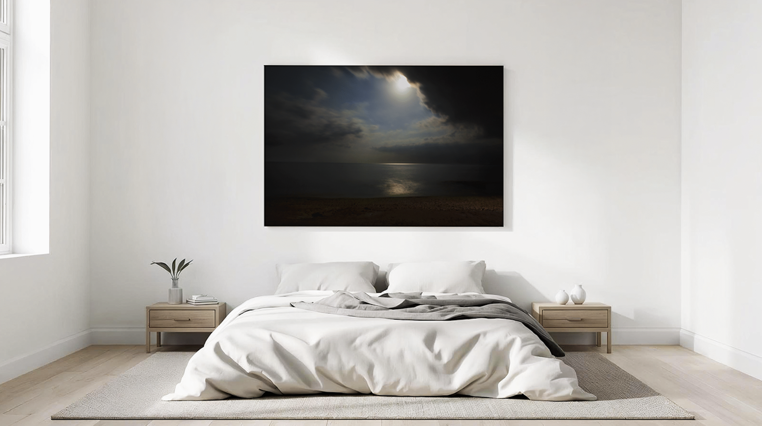 Fotografía de autor del mar con la luna llena LÚMINA